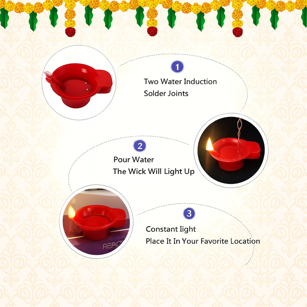 Smart Water LED Light Diya🪔